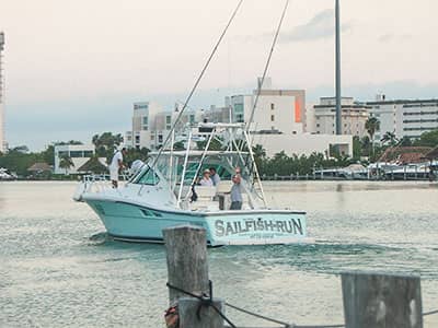 sailfish run fishing boat in cancun
