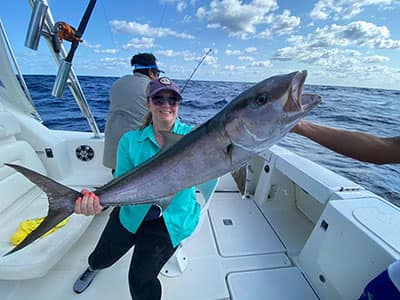 amberjack fishig in cancun on board the sailfish run