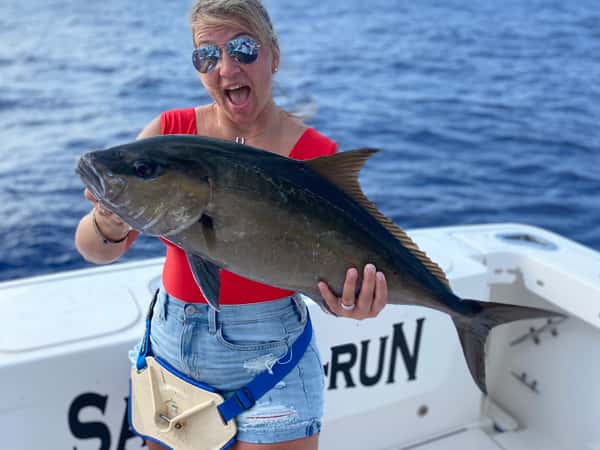 amberjack fishig in cancun bottom fishing