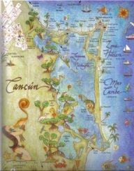 cancun mexico- map